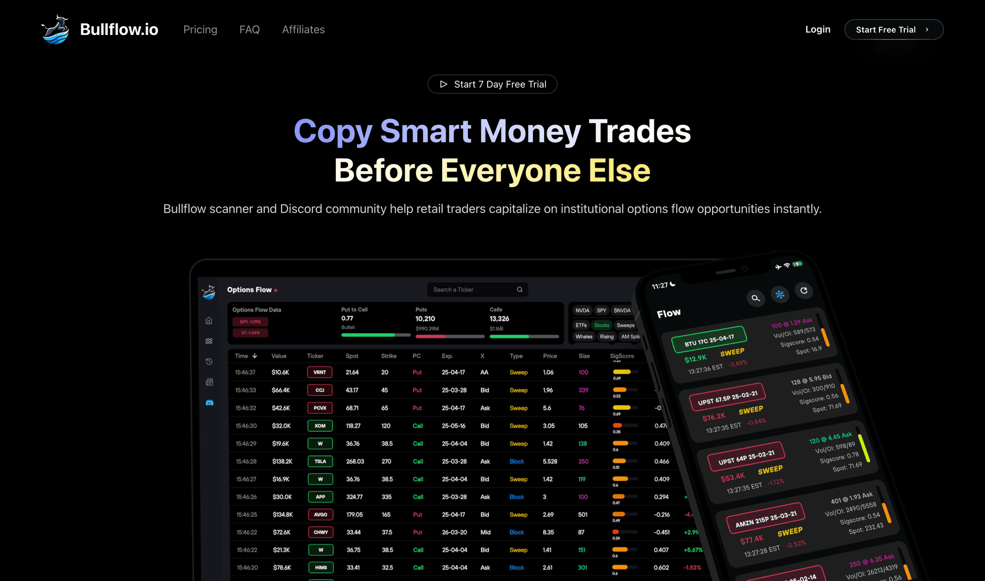 Bullflow's old homepage