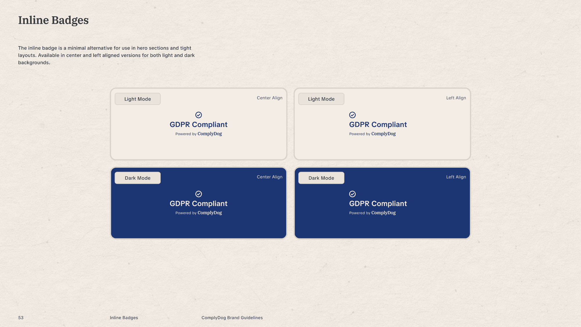 ComplyDog inline GDPR badges
