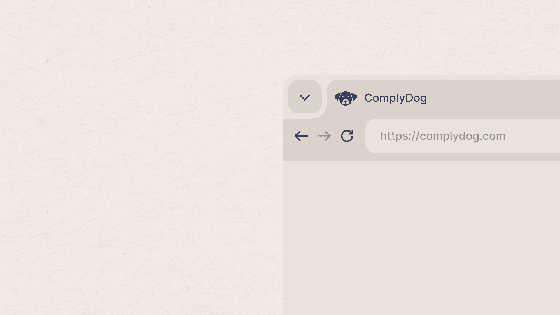ComplyDog logo on a browser tab mockup