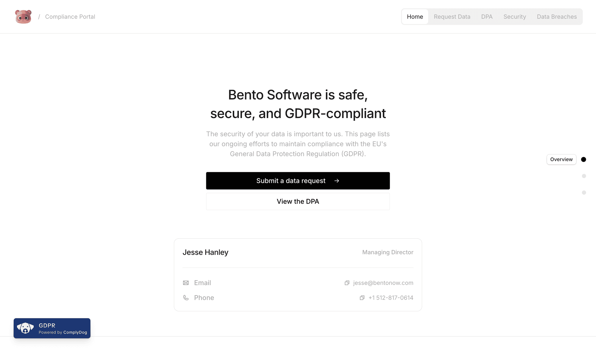 ComplyDog's new customer portal