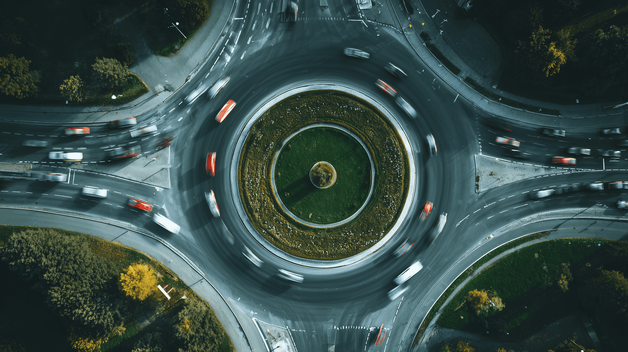 DroneBundle imagery, overhead view of a roundabout