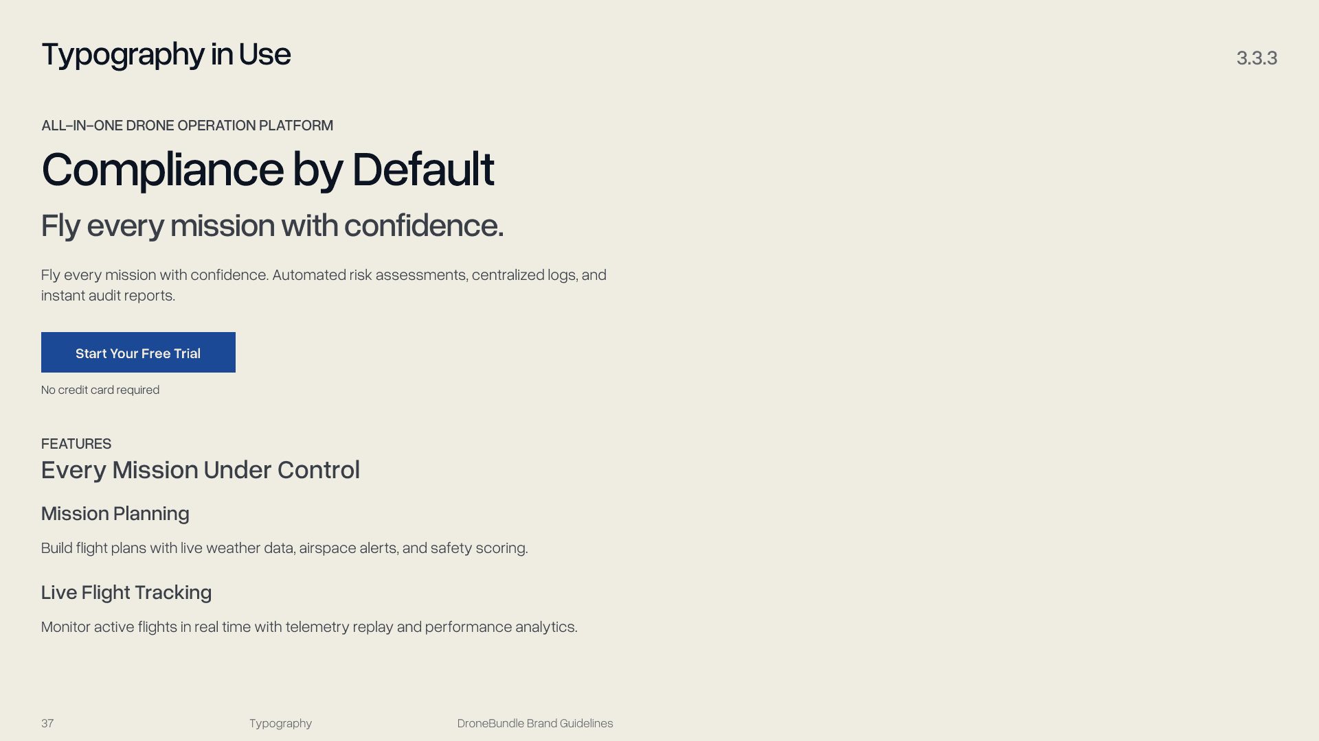 DroneBundle's typography in use
