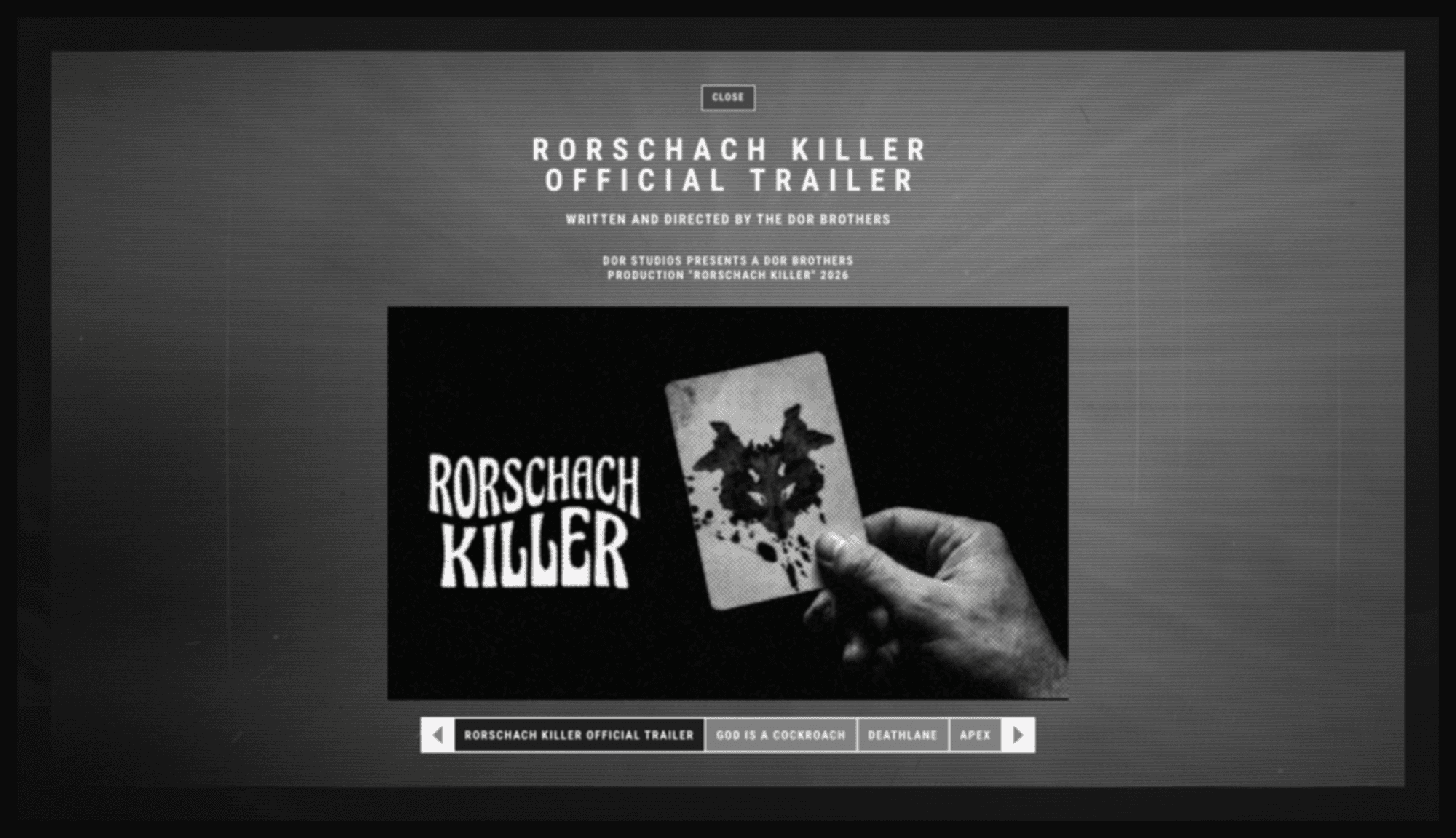 Rorschach Killer, product design